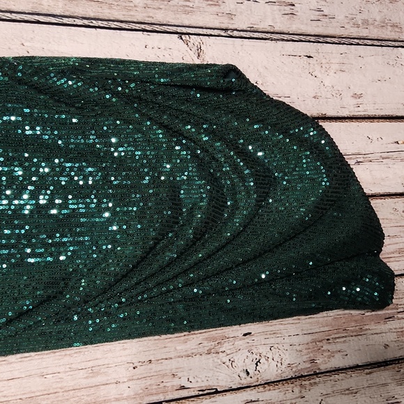 Green Sequin Sparkle City Studio Dress Medium - Picture 3 of 7